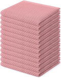 Homaxy 100% Cotton Waffle Weave Kitchen Dish Cloths 12-Pack, Dried Rose by Homaxy