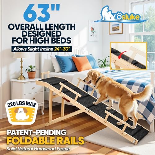 Dog Ramp for Bed with Rails, Dog Ramps for High Beds with Safety Side Railng - Image 2