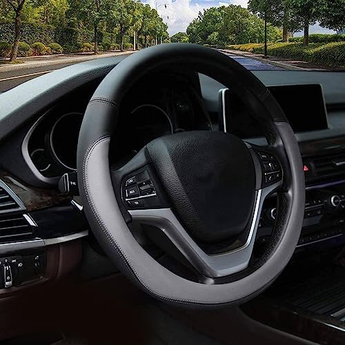 Valleycomfy Microfiber Leather Steering Wheel Covers Universal 15 inch by Valleycomfy