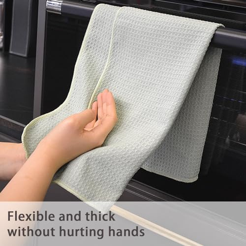 VIVOTE Sage Green Tea Towels for Kitchen Dish Cloth Microfibre Tea Towel - Image 4