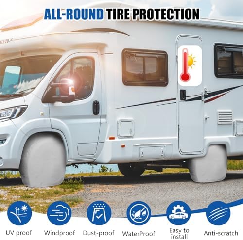 2 Pack Trailer Tire Covers, Waterproof Anti-UV Tough Wheel Covers Protector - Image 4