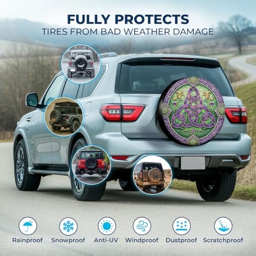 GENANY Celtic Mandala Art Thick PVC Leather Spare Tire Cover Size 16 - Image 3
