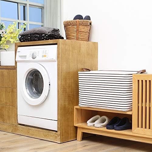 Hinwo 4-Pack Extra Large Canvas Fabric Storage Baskets - Image 2