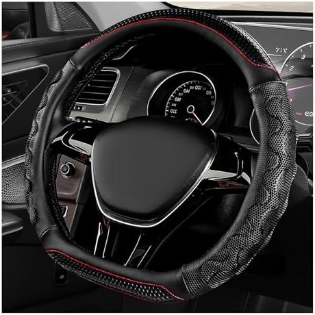 D-Shaped Steering Wheel Cover, Leather Car Wheel Protector by YTFRL