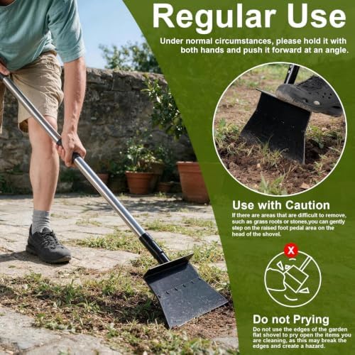 RUTU Garden Flat Shovel with D-Handle, Floor Scraper - Image 6