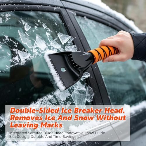 39" Extendable Snow Brush & Ice Scraper, 360° Pivoting Head - Image 5