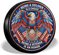 GENANY Veteran Eagle Flag Thick PVC Leather Spare Tire Cover Size 17 by GENANY