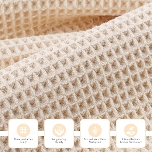 MICROFI New Microfiber Waffle Bath Towels, 3 Pieces, Fast Drying, Lint Free - Image 2