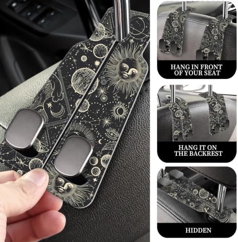 PU Leather Car Seat Hook, Storage Headrest Hanger, Cute Car Backseat Organizer - Image 2