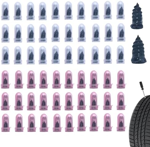 60 PCS Tire Repair Rubber Nail, Vacuum Tire Repair Kits Spiral Rubber Screws by Unknown