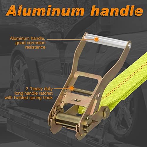 Tire Tie Down Straps 2" x 10’ 4-Pack 10, 000lbs Snap Hook - Image 6