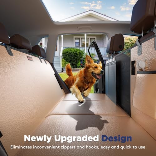 FURTIME Dog Car Seat Cover for Back Seat, PU Leather Back Seat Extender - Image 2