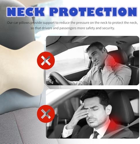 2PCS Car Headrest Pillow, Soft & Comfortable Car Neck Pillow - Image 3