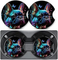 2 Pack Bulldog Butterfly Car Coasters Cup Holder, Neoprene Anti Slip Mat by Unknown