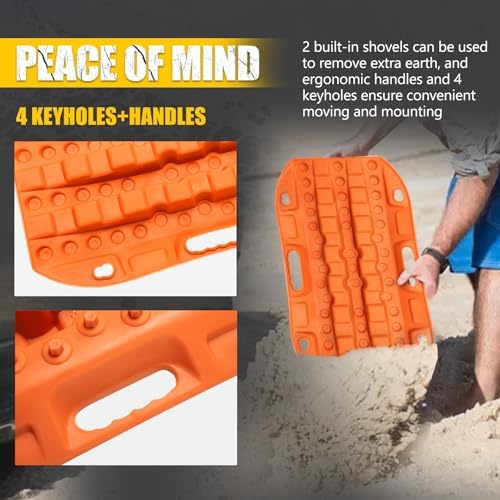 BUNKER INDUST Off Road Traction Boards, Snow Ramps-Orange Tire Traction Tool - Image 4