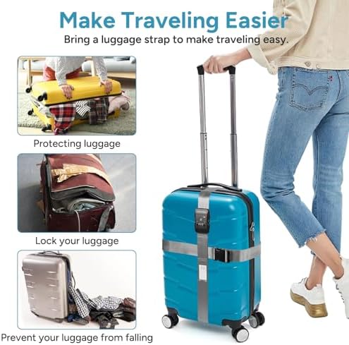 Travel Inspira Travel Belt for Luggage, TSA Approved Luggage Straps, 3-Dial - Image 3