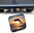 Auto Hitch Cover for Trucks Dolphin, Ocean Sea Dolphin Jumping Sunset Sturdy by Beabes