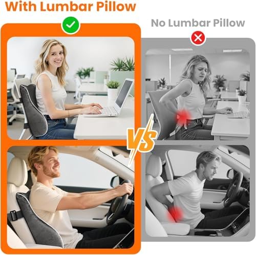 CloudBliss Lumbar Support Pillow, Memory Foam - Image 3