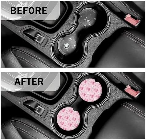 Pink Bow Cherry Car Coasters Set of 2 - Image 7