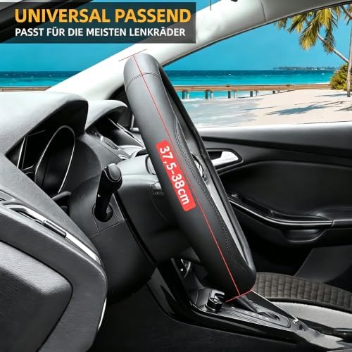 Valleycomfy Microfiber Leather Steering Wheel Cover Universal 15 inch - Image 3