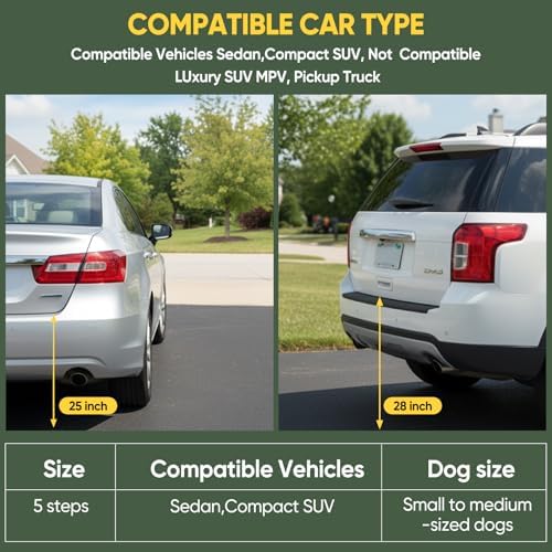 Sakerplus Dog Stairs for Large Dogs, 17.7” Wide Dog Ramps for Car 5 Steps - Image 3