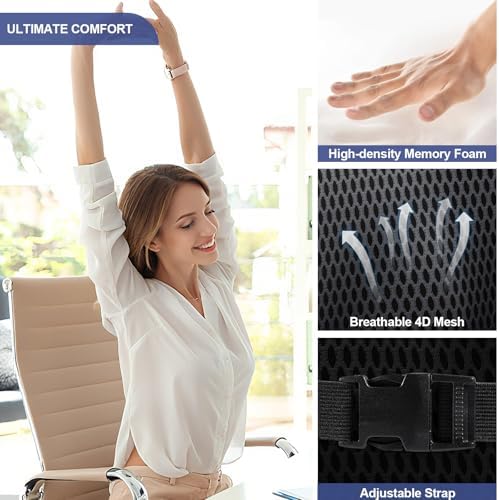 BYMECOST Lumbar Support Pillow for Car, Memory Foam Car Back Cushion - Image 5