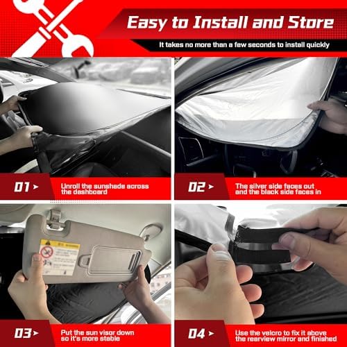 ARISMOTOR Windshield Sun Shade for Jeep Compass 2017-2026 2027 - Image 6
