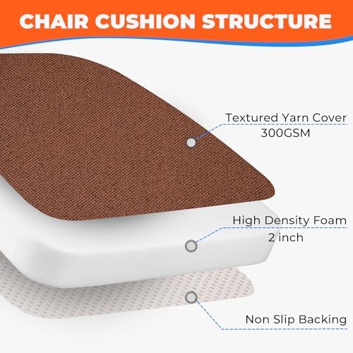 Sunsleek Chair Cushions for Dining Chairs D-Shaped Seat Cushions Chair Pads - Image 4