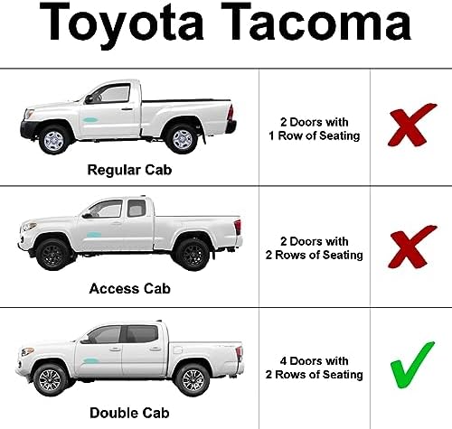 Rear Side 2nd Row Sunshade fits 2016-2023 Toyota Tacoma, Double Cab - Image 2