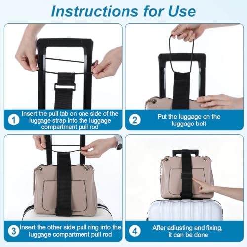 4 Pack Luggage Straps for Suitcases, Sturdy Suitcase Connector Strap - Image 4
