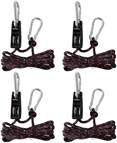 Ratchet Tie Down Straps, 1/4" 12FT Adjustable Rope Tie Down, 4 Pack by NONGKANG