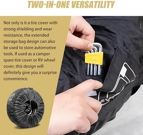 1 PC Car Tire Protector, 31.49" 210T Oxford Cloth Sun Dustproof 19"-23" Spare - Image 3