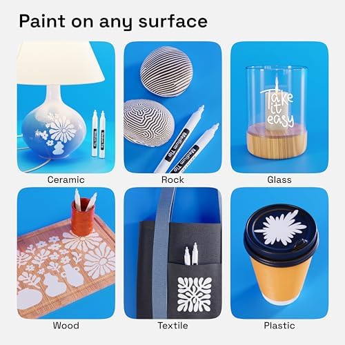 ARTISTRO White Acrylic Paint Markers - 3mm Medium-Tip - Set of 2 - Image 2