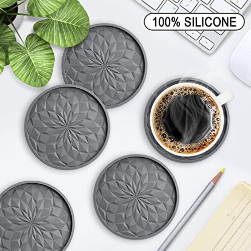 ME.FAN Silicone Coasters with Holder, Drinking Coasters - Image 2
