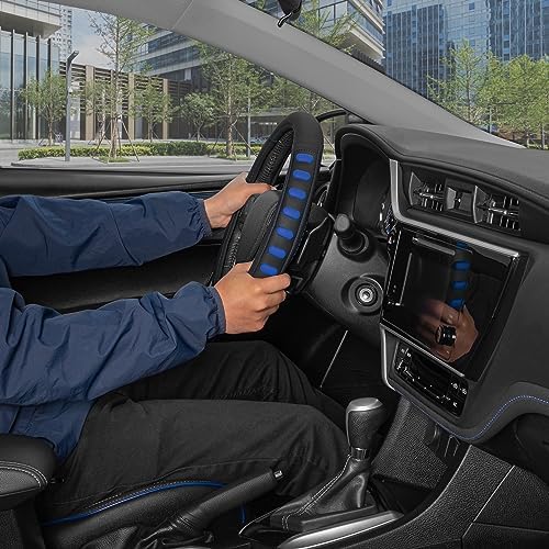 Motor Trend FlexGrip Blue Steering Wheel Cover - Image 4