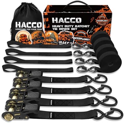 Haccoplanet Ratchet Tie Down Straps, 1 in x 16 ft by Haccoplanet