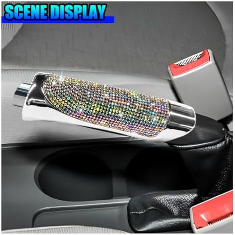 Bling Car Handbrake Cover, ABS Rhinestone Automotive Brake Levers Anti-Scratch - Image 3