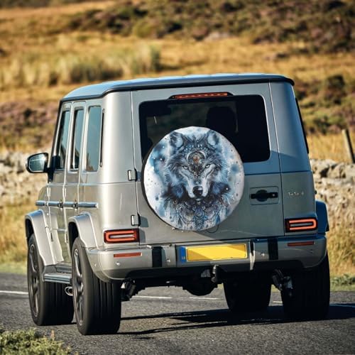 Native Wolf Spare Tire Cover Weatherproof Universal Wheel Protectors Wheel - Image 7