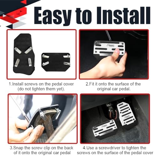 2PCS Non-Slip Car Pedal Covers, Premium Aluminum Alloy Gas and Brake Pedals - Image 7