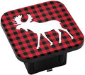 Swono Moose Hitch Covers 2 Inch Woodland Moose Buffalo Plaid Red Black Rubber by Swono