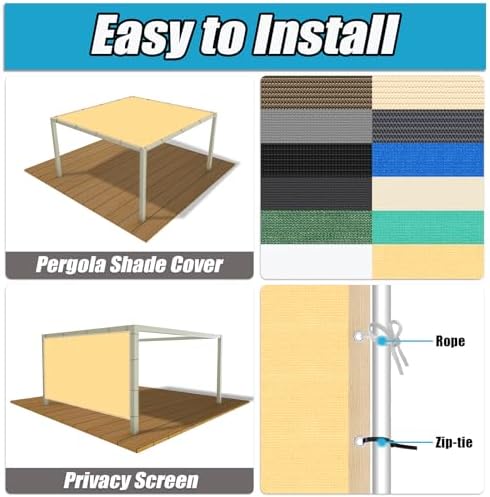 Amagenix 90% Shade Fabric 4'X 9' Sand Sun Shade Cloth - Image 3