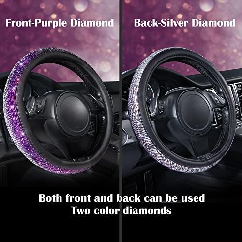 CAR PASS Bling Diamond Leather Steering Wheel Cover, Bling Sparkly Crystal - Image 6