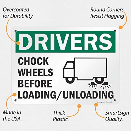 SmartSign "Drivers Chock Wheels Before Loading / Unloading" Sign | 10" x 14" - Image 2