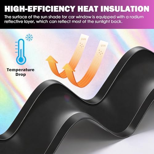 2PCS Static Cling Car Side Window Sun Shade, Radium Reflective Car Window Shades - Image 3