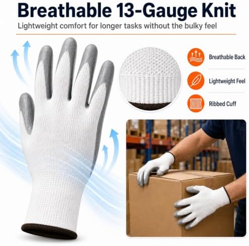 Work Gloves, Nitrile-Coated Grip - Image 3