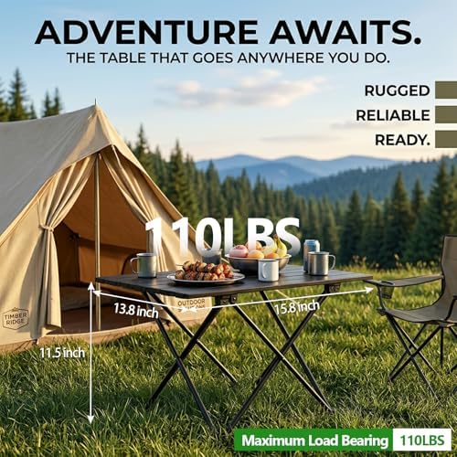 Folding Camping Table, Small Camping Table, Portable Aluminum Camp Table - Image 2
