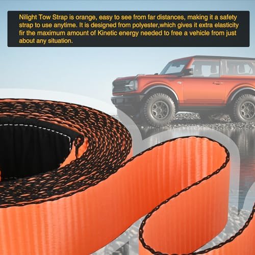Nilight 3" x 20' Recovery Tow Strap Lab Tested 31, 500lbs Break Strength - Image 6