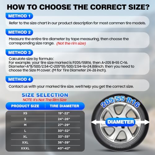 Moonet Thickened PVC Leather Tire Cover, Universal Fit 19-22" - Image 2