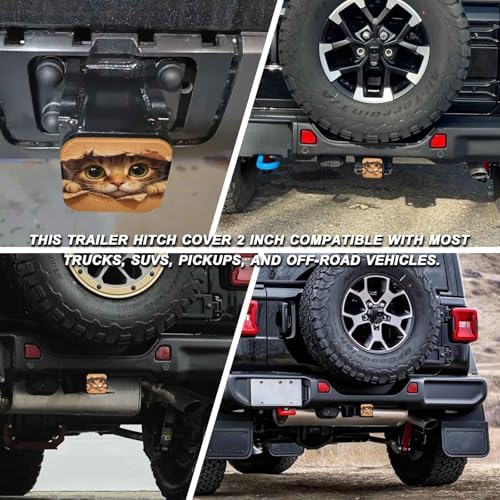 Cute Cat Tow Hitch Covers Heavy Duty Rubber Trailer Hitch Cover 2" Receiver - Image 5