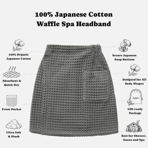 Luxury Organic Japanese Cotton Waffle Body Towel Wrap - Image 2